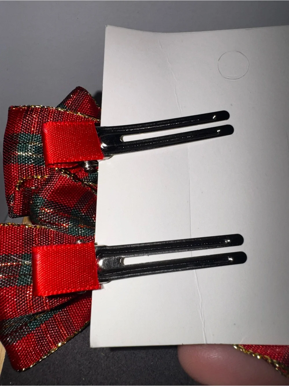 Festive Santa Plaid Hair Bows - Red & Green